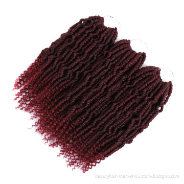 Synthetic Passion Twists Curly Crotchet Hair Extensions Ombre Crochet Braids Kinky Curly 14/16inch BOMB Twist Braiding Hair Bulk